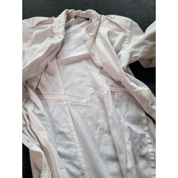 Vintage 80s All That Jazz‎ Midi Dress Tailored White Ruched Waist Button Up XS/S - Picture 7 of 16